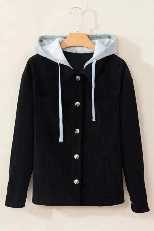 Corduroy Jackets Hooded Corduroy Shacket