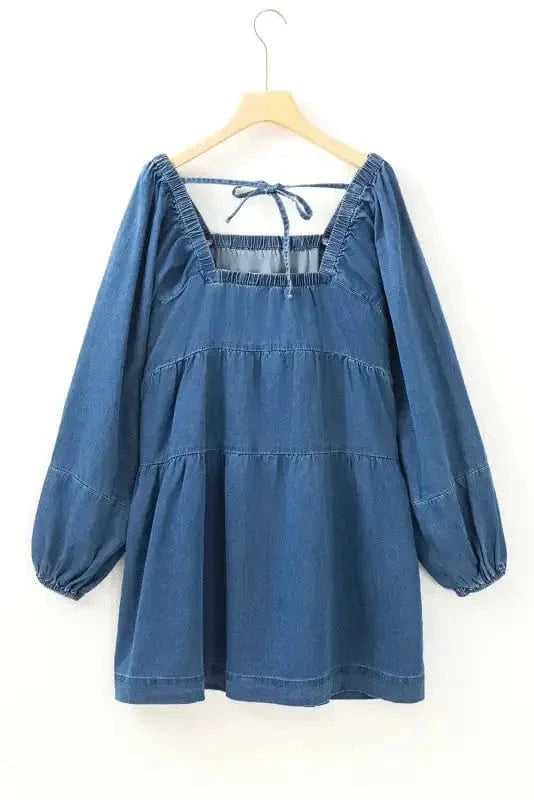 Denim Dresses Comfort-Fit Mini Denim Dress