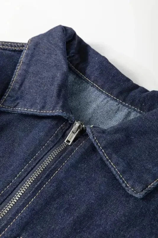 Denim Dresses Mini Denim Dress - Short Puff Sleeve