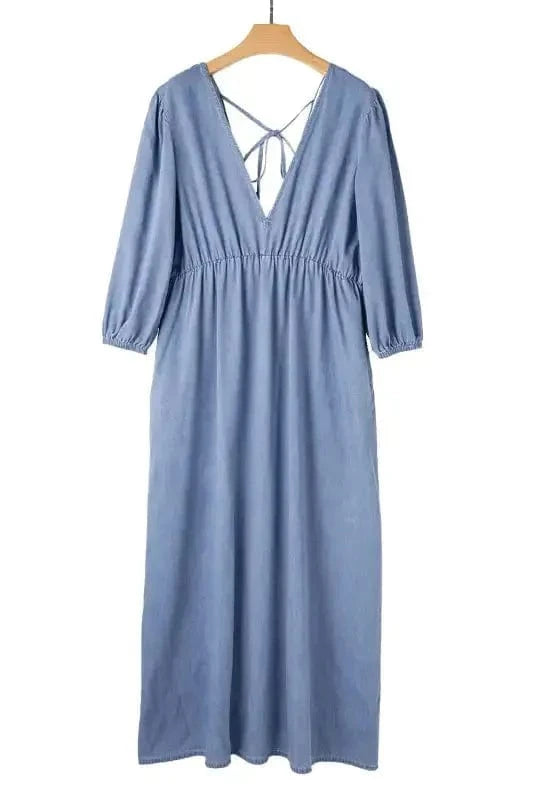 Denim Dresses Ocean Breeze Chambray Maxi Dress