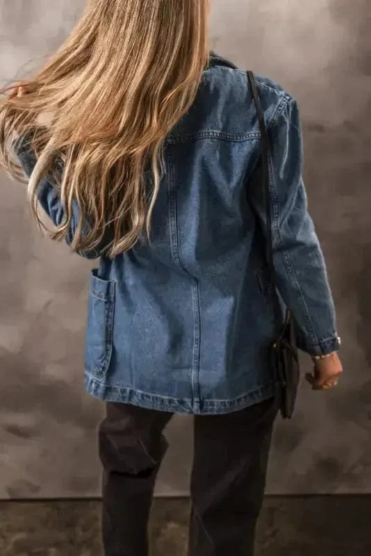 Denim Jackets Urban Edge Lapel Denim Jacket