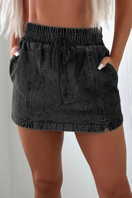 Denim Shorts Black / 4 / 72%Cotton+26%Polyester+2%Elastane Urban Chic Denim Skorts