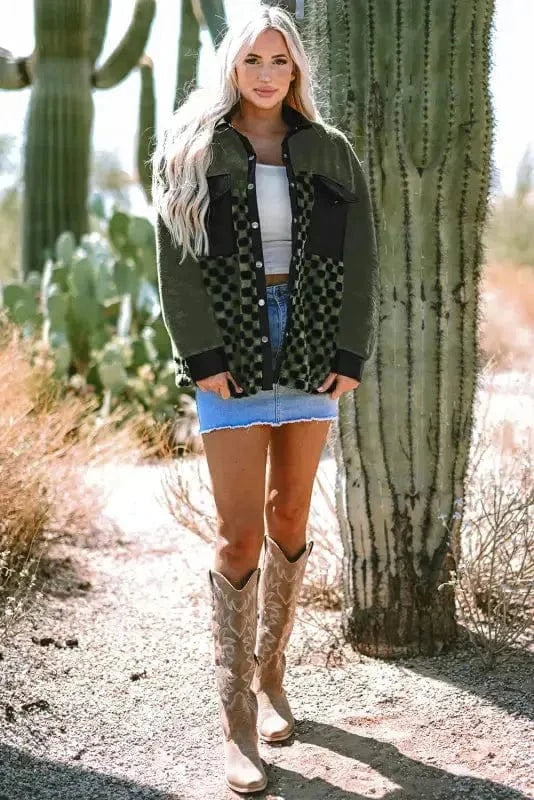 Fleece Jackets Lattice Leisure Fleece Jacket