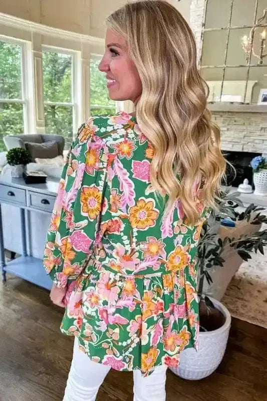 Floral Blouses Daisy Delight Peplum Blouse