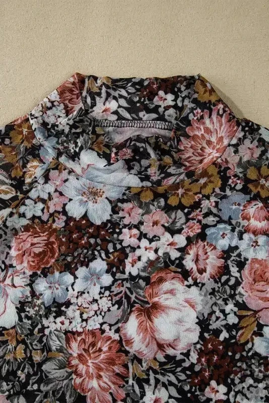 Floral Blouses Fleur Sophistication Mesh Top