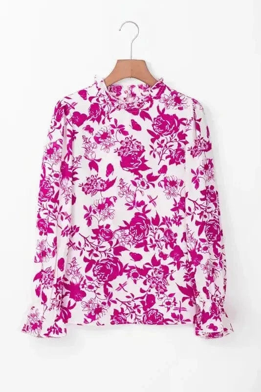 Floral Blouses Floral Finesse Keyhole-Back Blouse
