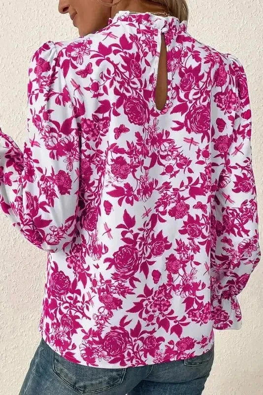 Floral Blouses Floral Finesse Keyhole-Back Blouse