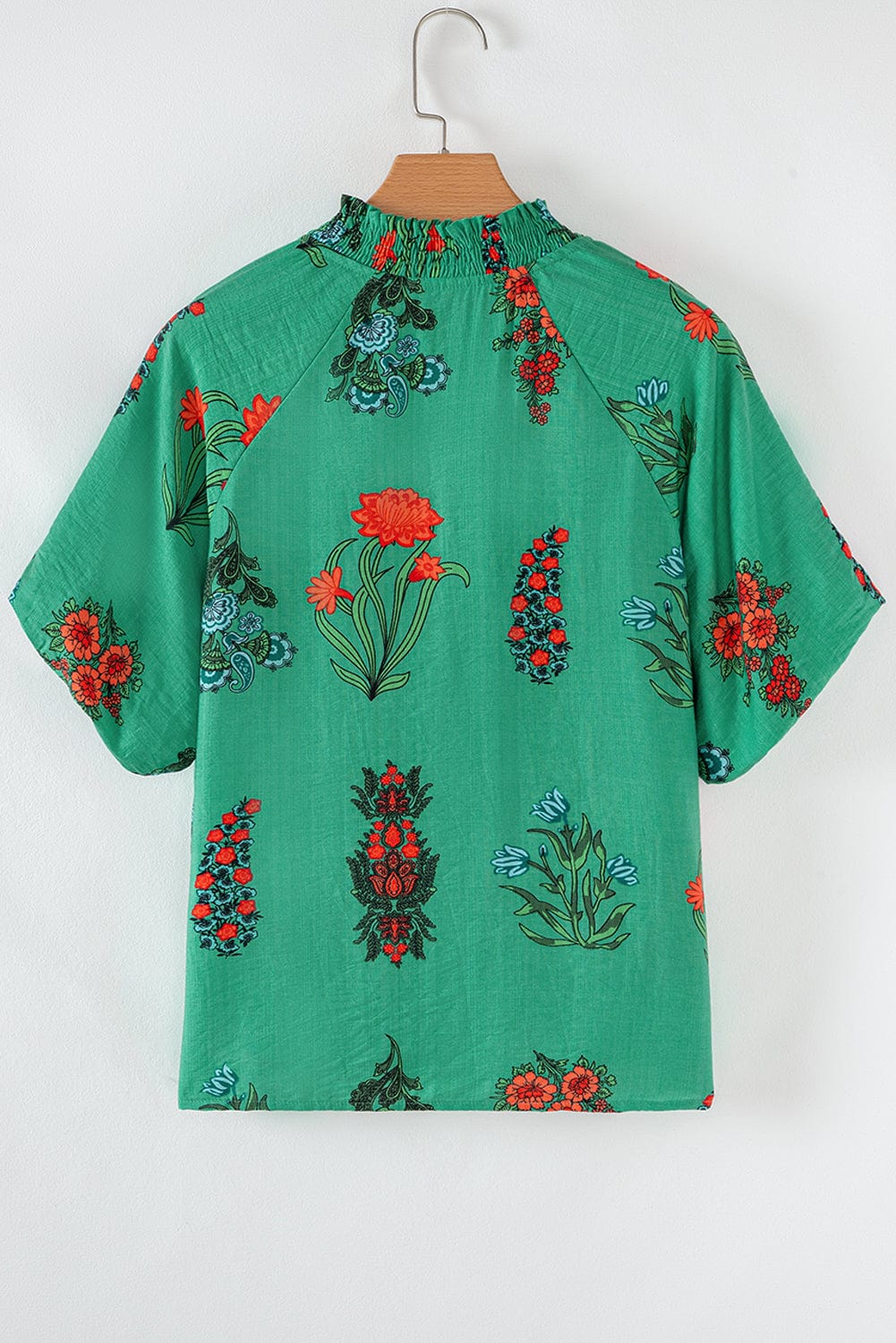 Floral Blouses Lush Floral Short Sleeve Blouse – Women’s Boho Summer Top