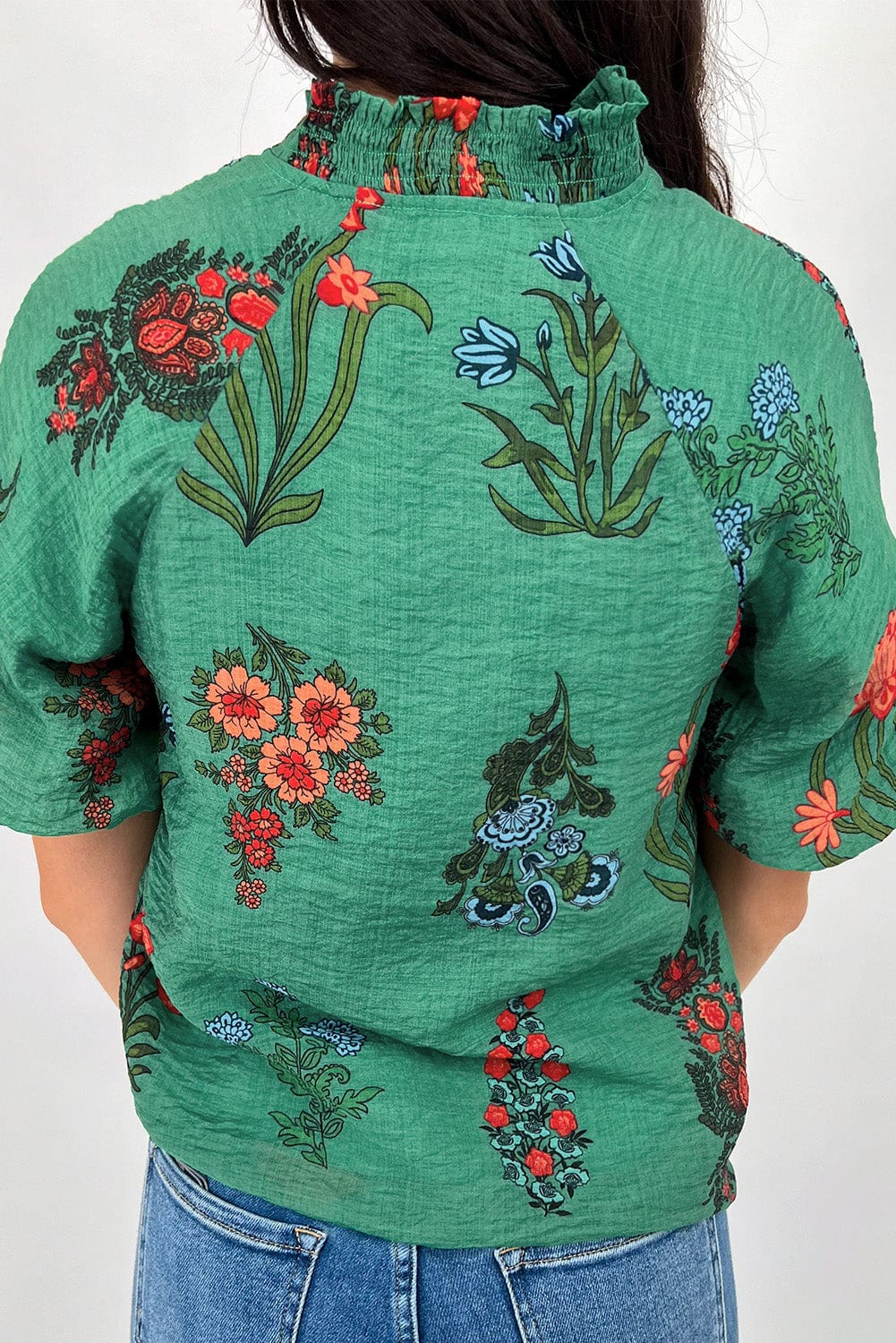 Floral Blouses Lush Floral Short Sleeve Blouse – Women’s Boho Summer Top