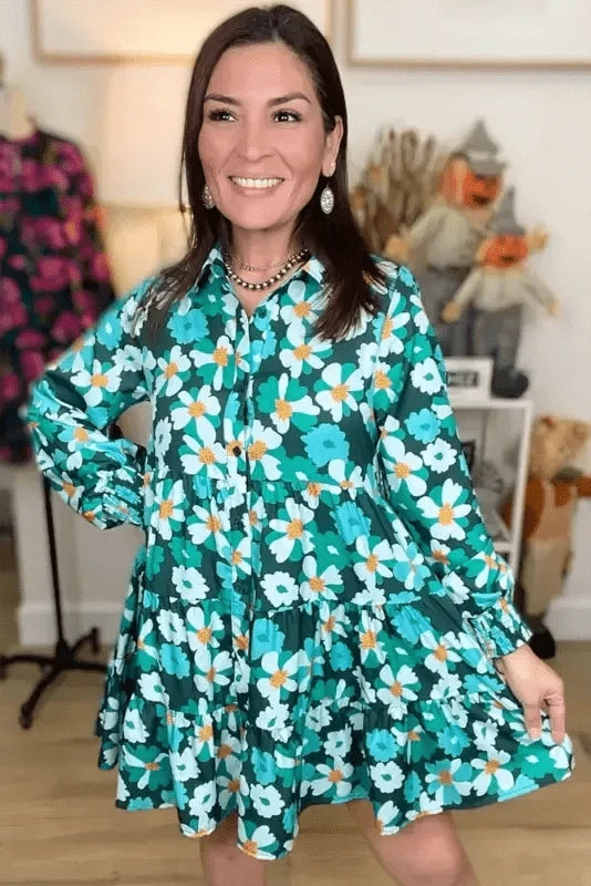 Floral Dresses Fleur Chic Frolic Shirt Dress