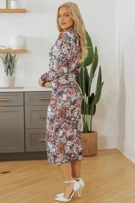 Floral Dresses Floral Bodycon Midi Dress