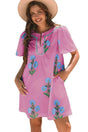 Floral Dresses Rose / S / 100%Polyester Rose Floral Summer Mini Dress