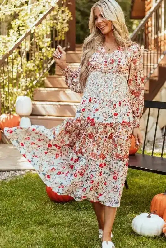 Floral Dresses Vintage Bloom Layered Dress