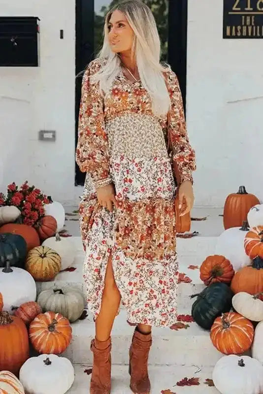 Floral Dresses Vintage Bloom Layered Dress
