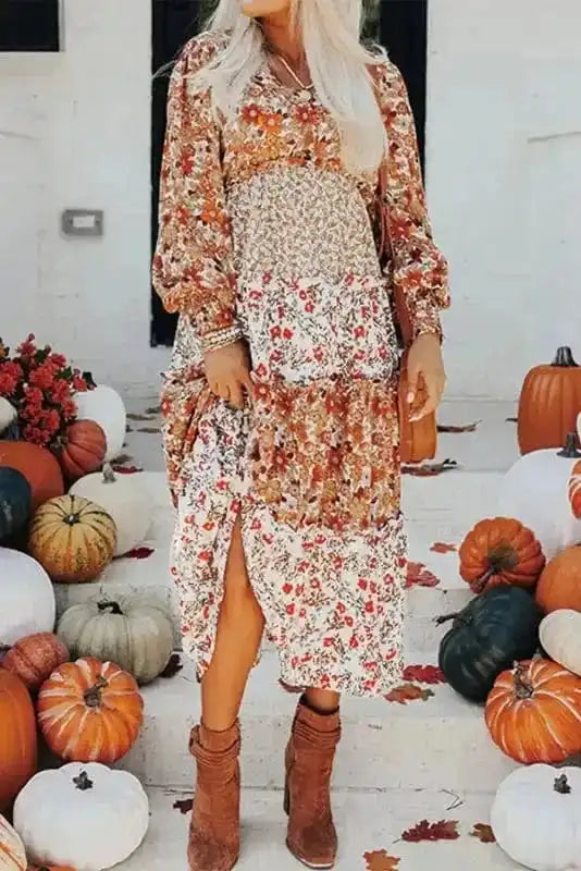 Floral Dresses Vintage Bloom Layered Dress