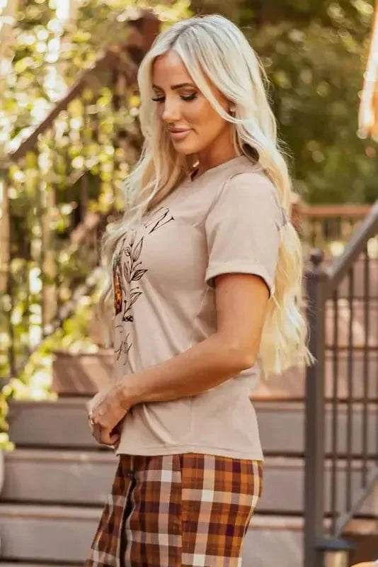 Graphic Tees PUMPKIN Leopard Bowknot T-Shirt