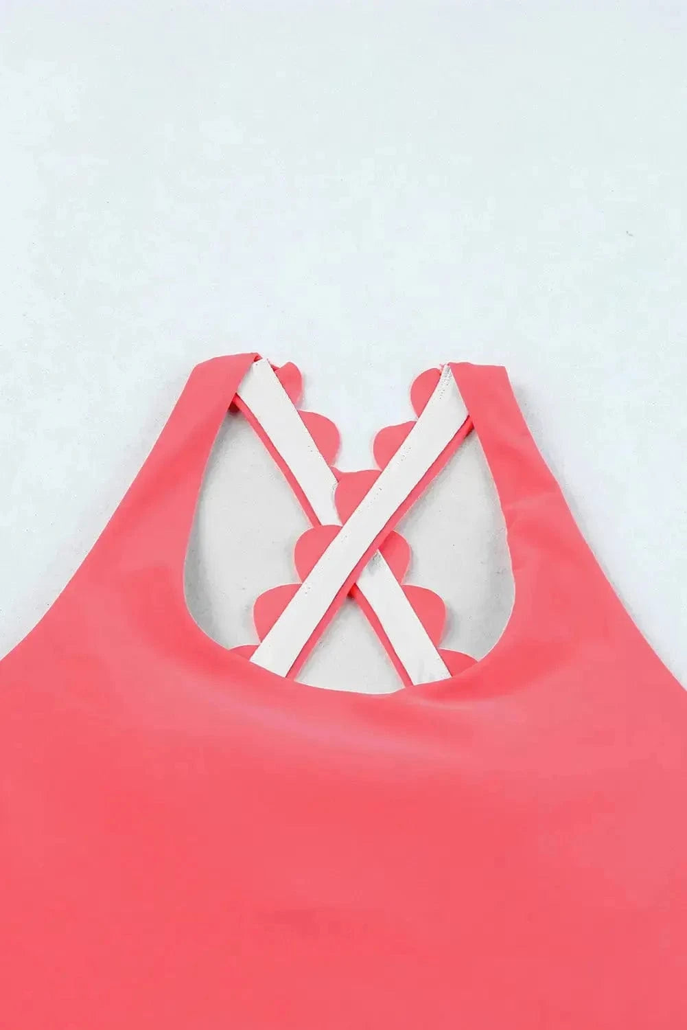 High Waist Swimsuits Scalloped Criss-Cross High Waist Bikini Set