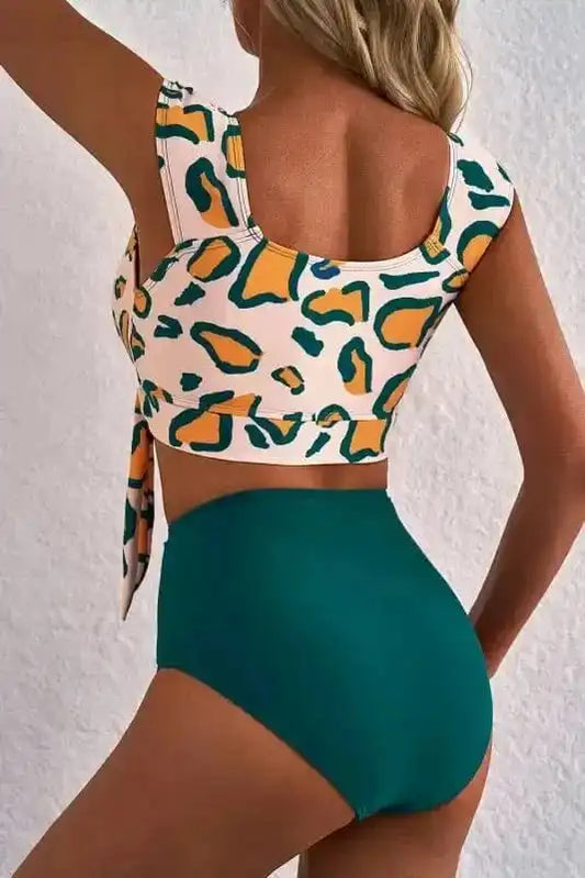 High Waisted Swimsuit Jungle Chic Bikini - High Waist
