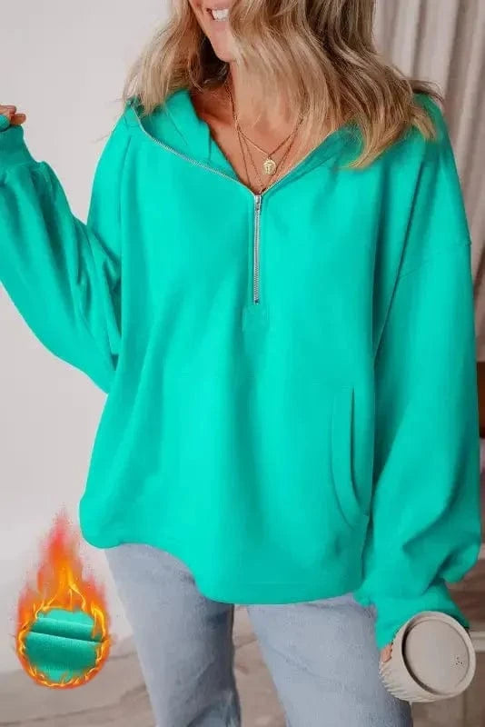 Hoodies Aruba Blue / S / 50%Polyester+50%Cotton Cozy Kangaroo Pocket Fleece Hoodie