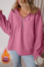 Hoodies Orchid / S / 50%Polyester+50%Cotton Cozy Kangaroo Pocket Fleece Hoodie