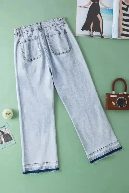 Jeans Beau Blue Acid-Washed Cropped Jeans