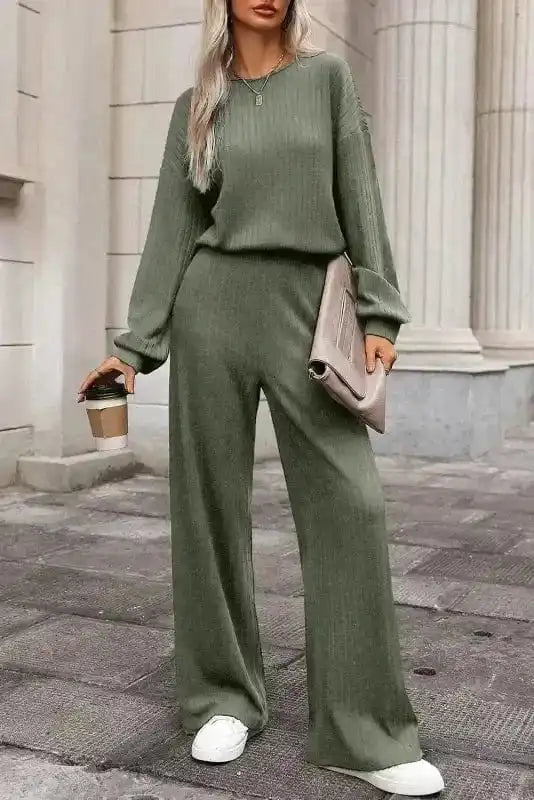Jumpsuits Laurel Green / S / 85%Polyester+10%Viscose+5%Elastane Refined Beauty Knit Jumpsuit