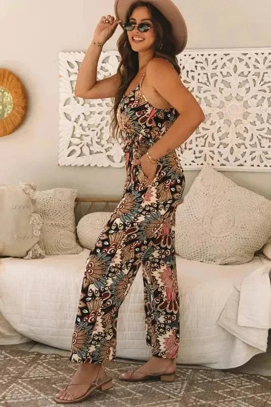 Jumpsuits Luxe Floral Belted Jumpsuit