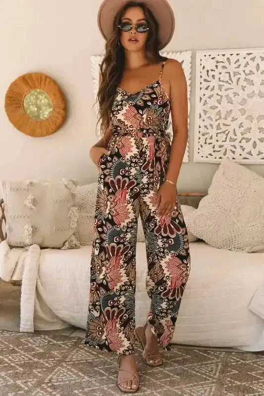 Jumpsuits Luxe Floral Belted Jumpsuit
