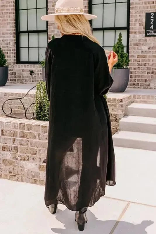 Kimonos Flowy Button-Up Kimono Jacket