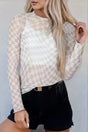 Long Sleeve Tops Khaki / S / 95%Polyester+5%Elastane Urban Grid Mesh Top