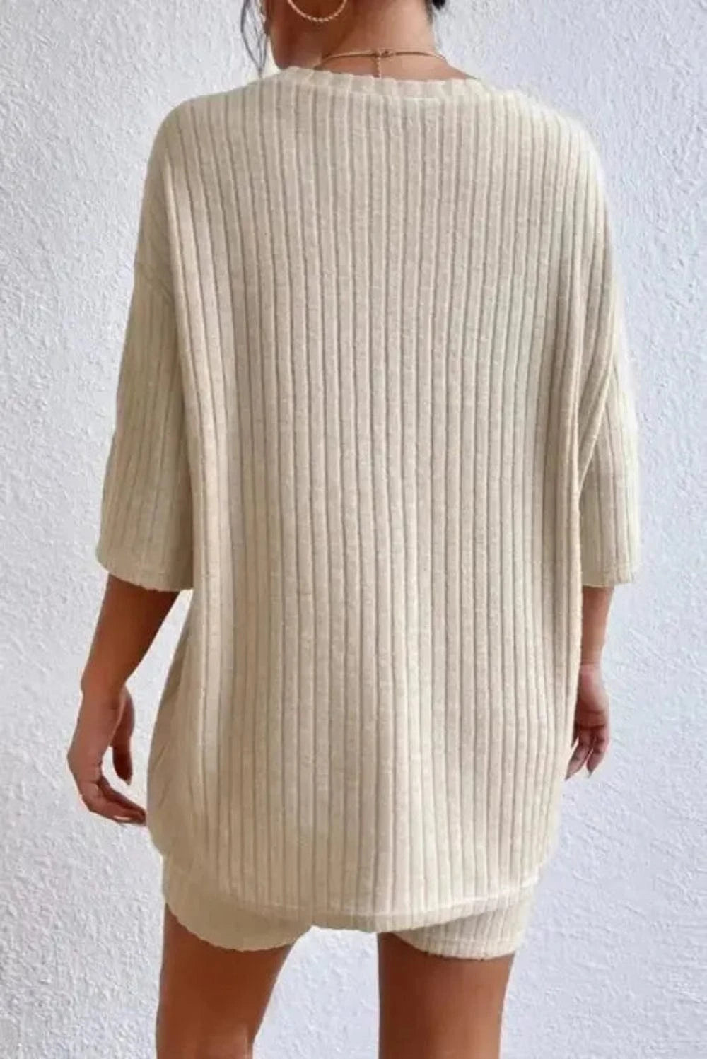 Loungewear Apricot Ribbed Lounge Set for Relaxed Style