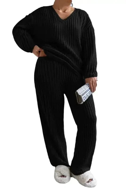 Loungewear Apricot Ribbed Lounge Set for Relaxed Style