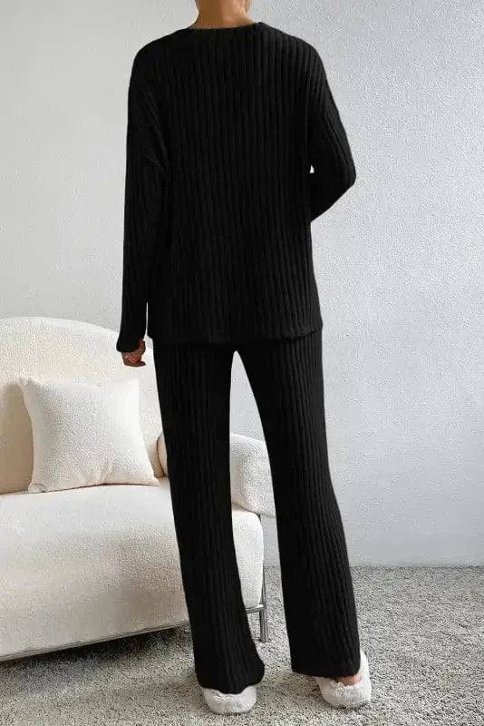 Loungewear Apricot Ribbed Lounge Set for Relaxed Style
