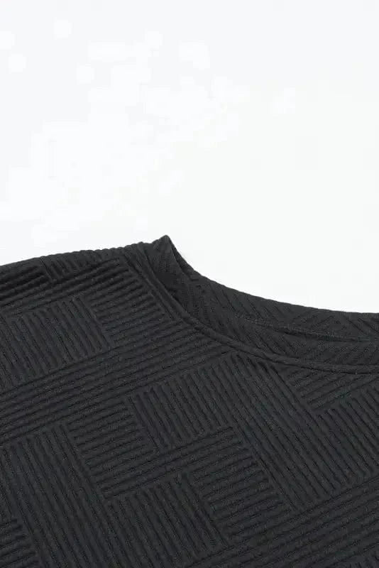 Loungewear Fashionfitz Black Textured Loungewear Set for Women