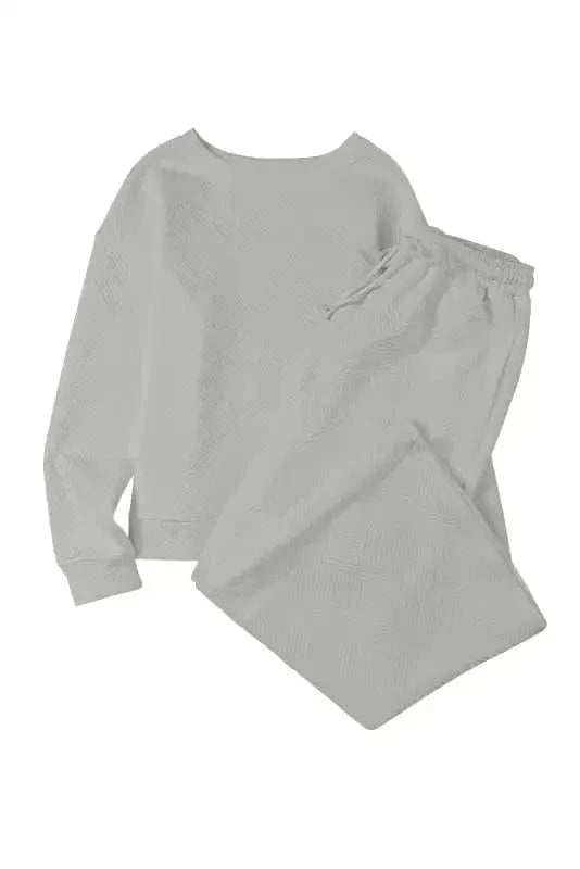 Loungewear Fashionfitz Black Textured Loungewear Set for Women