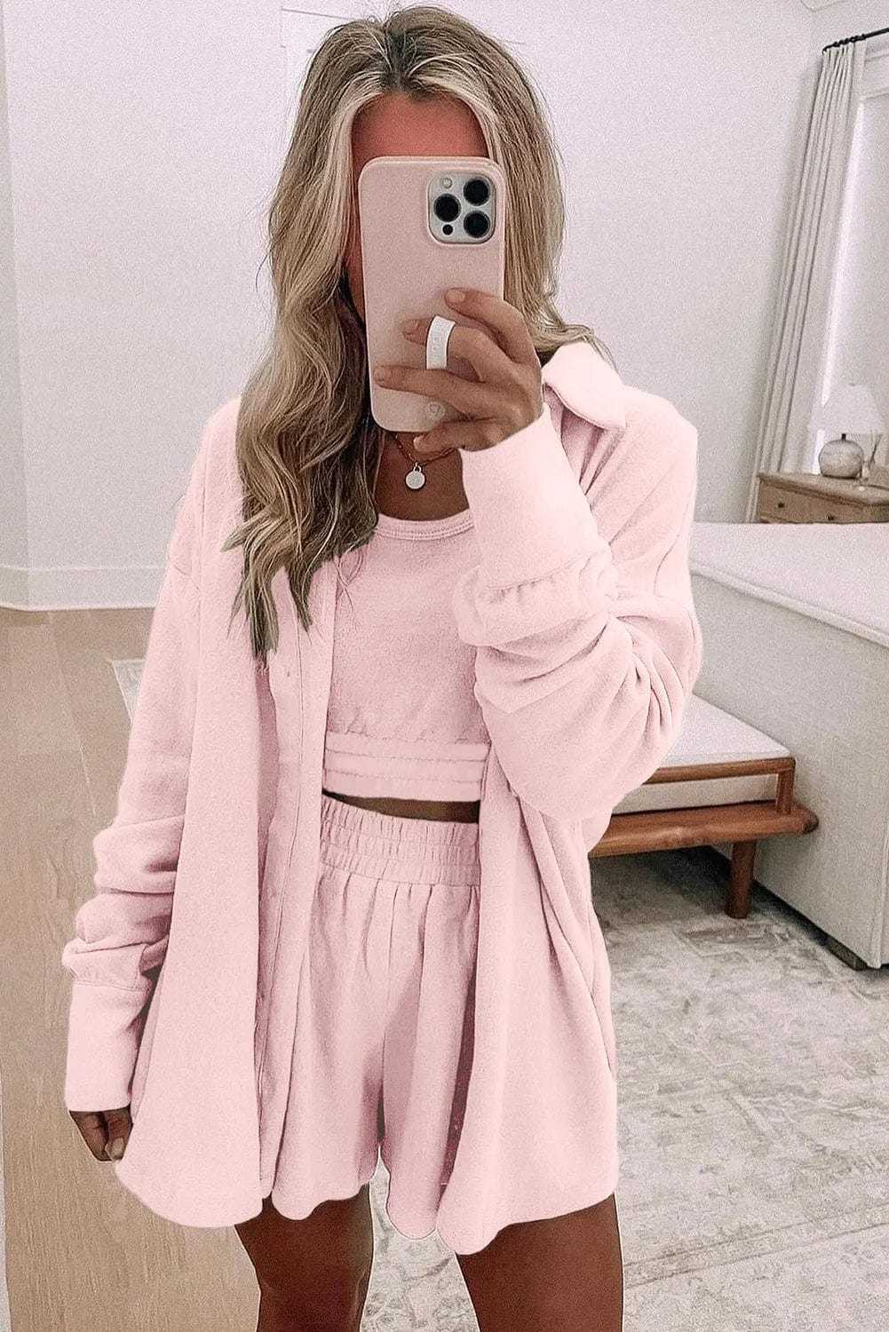 Loungewear & Sleepwear/Loungewear Women’s 3-Piece Lounge Set - Cozy and Stylish