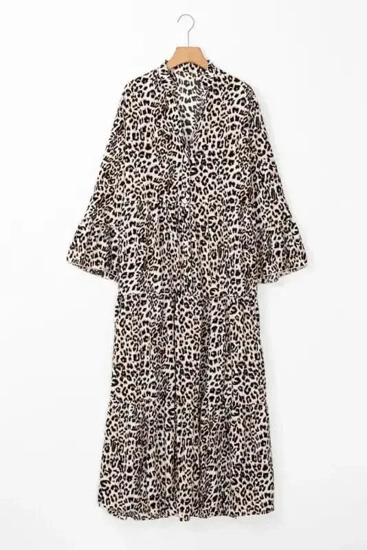 Maxi Dresses Apricot Leopard Maxi - Elegance Unleashed