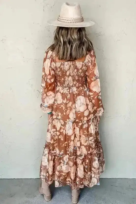 Maxi Dresses Brown Floral Maxi Dress