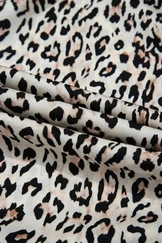 Maxi Dresses Brown Leopard Maxi Dress - Halter Neck Backless Ruffled Hem