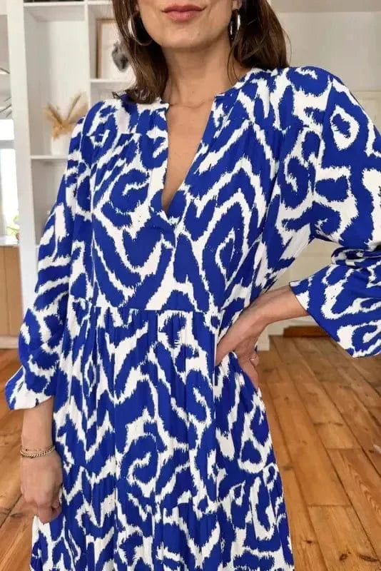 Maxi Dresses GeoContrast Maxi Dress – Monochrome Western Print