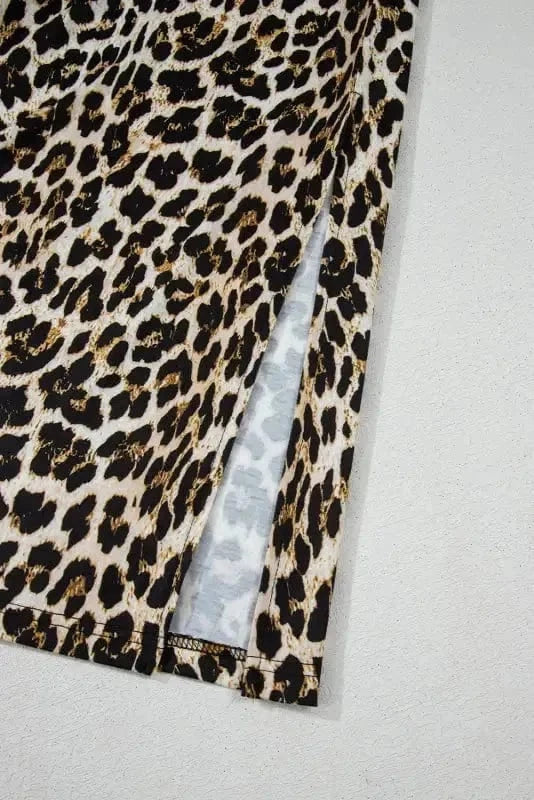 Maxi Dresses Leopard Sleeveless Maxi Dress