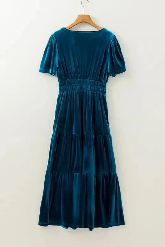 Maxi Dresses Luxe Velvet Tiered Maxi - Elegance Redefined