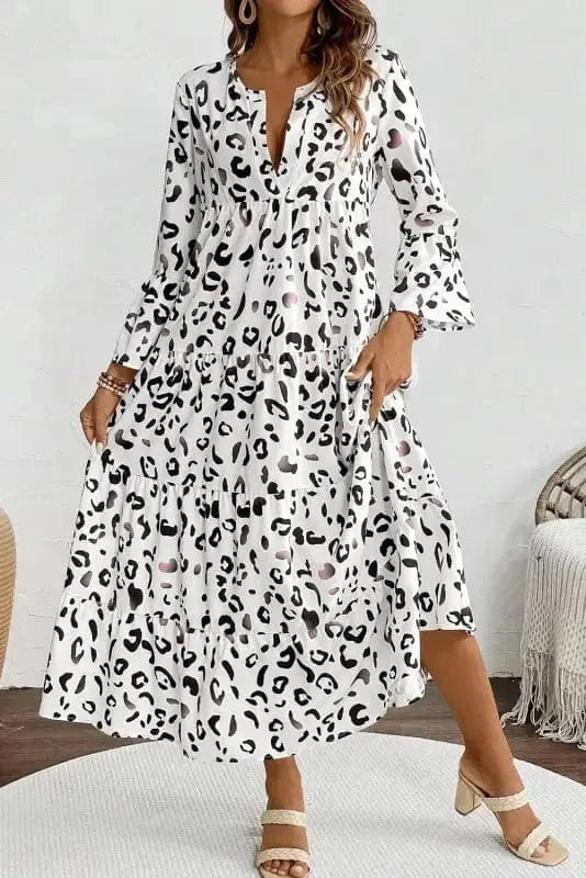 Maxi Dresses Snow Leopard Elegance Maxi Dress