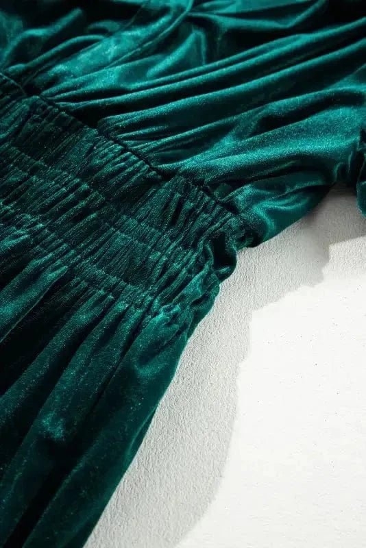 Maxi Dresses Velvet Rhapsody Tiered Maxi Dress - Evergreen