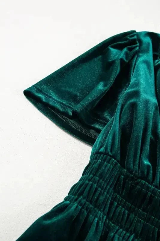 Maxi Dresses Velvet Rhapsody Tiered Maxi Dress - Evergreen