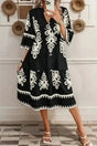Midi Dresses Black / S / 100%Polyester Desert Mirage Loose Midi Dress