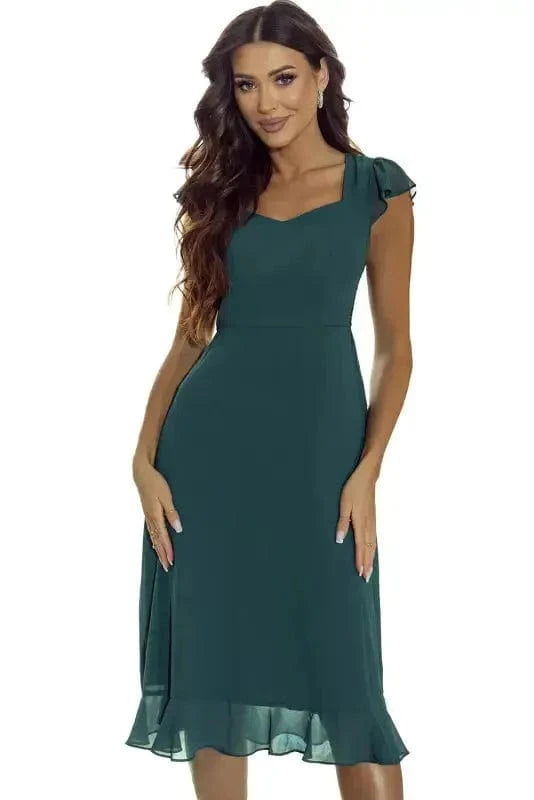 Midi Dresses Marine Muse Midi Dress - Open Back Sweetheart Neck