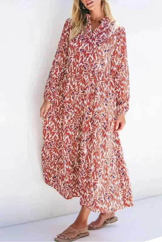 Midi Dresses Sunset Silhouette Pleated Midi Dress