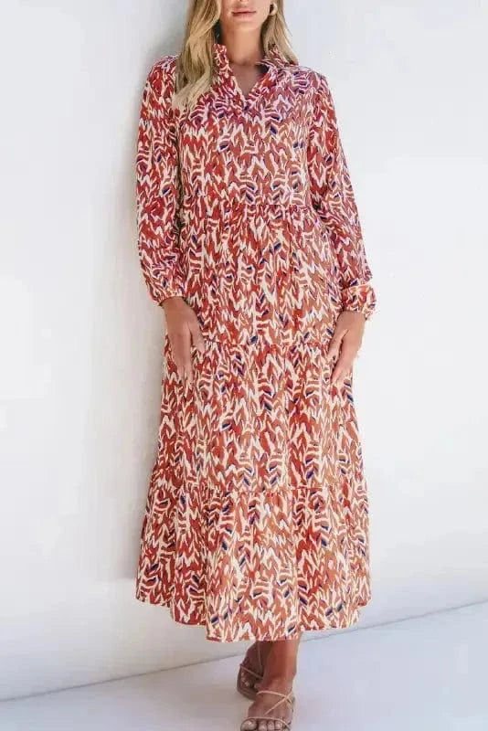Midi Dresses Sunset Silhouette Pleated Midi Dress