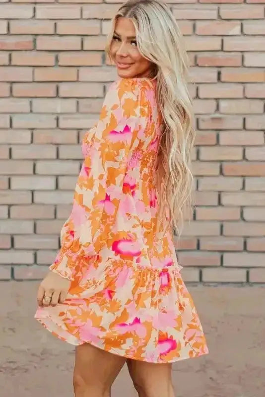 Mini Dresses Abstract Aura Smocked Mini Dress